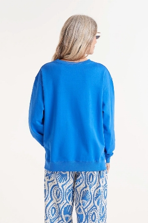 COMPANIA FANTASTICA Chandail à logo bouclé ' IBIZA' C- Bleu