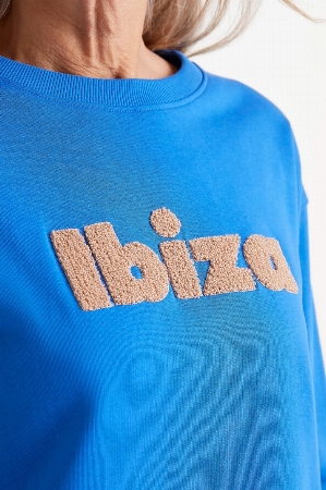 COMPANIA FANTASTICA Chandail à logo bouclé ' IBIZA' C- Bleu