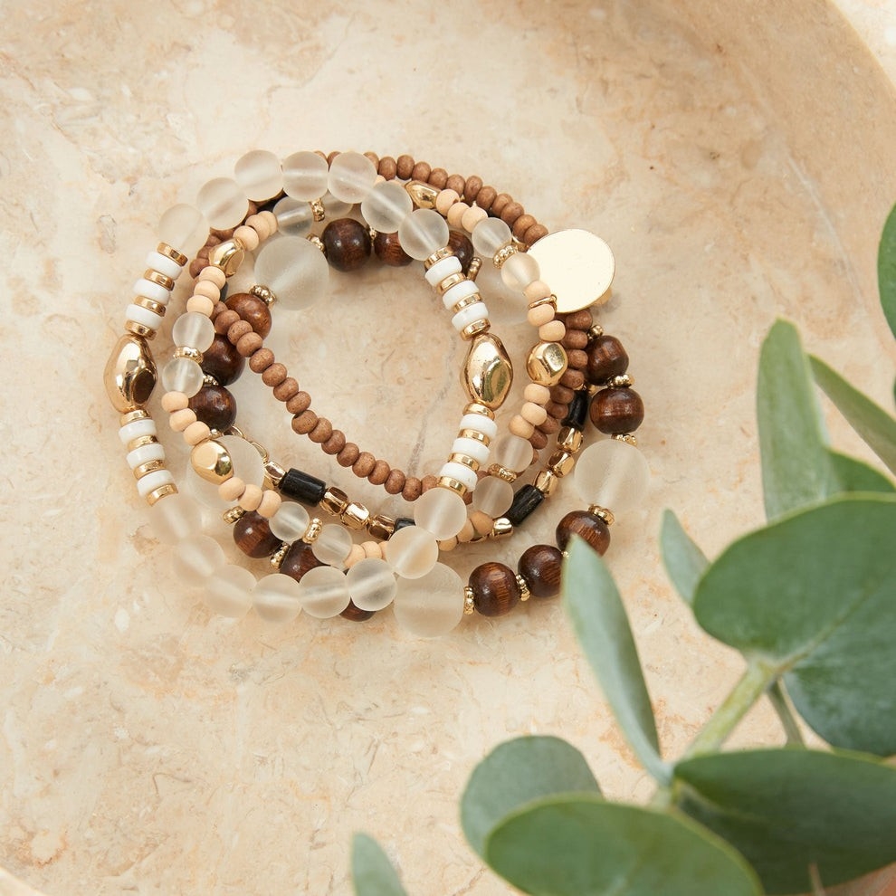 HOWARDS Ensemble de 5 bracelets montés sur élastique C-Multi