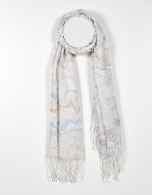 TOM & EVA  Foulard léger à imprimé Tourbillon pastel C- Blanc