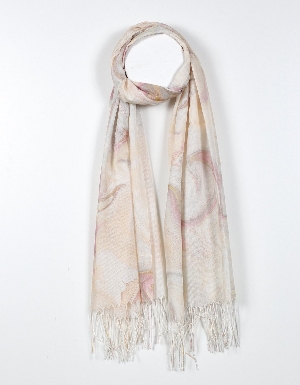 TOM & EVA Foulard léger à imprimé Tourbillon abstrait  C-Beige