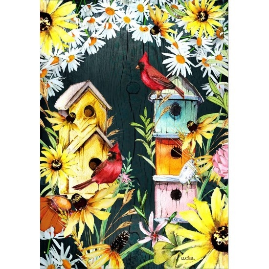 LUCIES.CA Grand drapeau 28X40po Thème: Les Cabanes