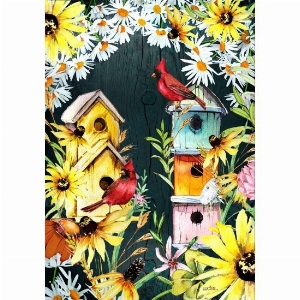 LUCIES.CA Grand drapeau 28X40po Thème: Les Cabanes