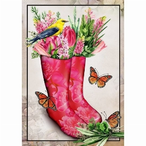 LUCIES.CA Grand drapeau 28X40po Thème: Bottes de pluie