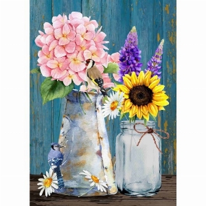LUCIES.CA Petit drapeau 12X18po Thème: Bouquet de fleurs