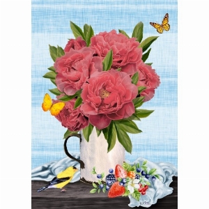 LUCIES.CA Petit drapeau 12X18po Thème: Bouquet romantique