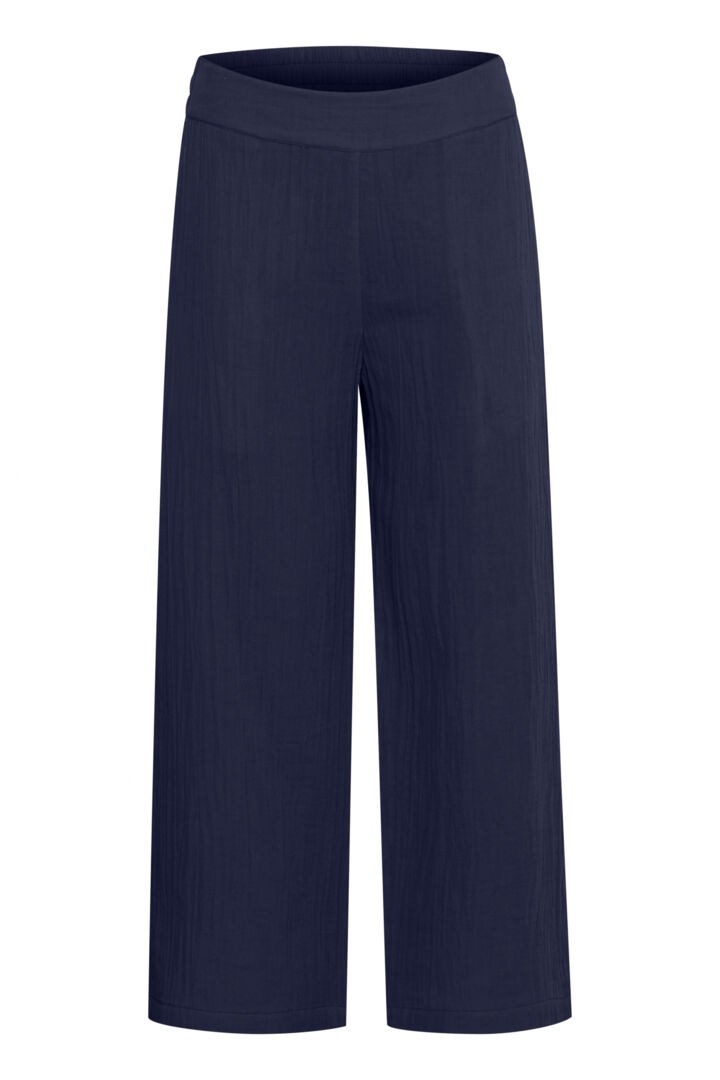 FRANSA Pantalon pull on à jambes larges C-Marine