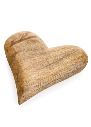 ADV Presse-papier de bois de manguier en forme de coeur C-Naturel