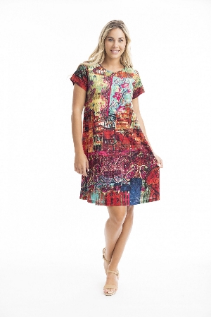 ORIENTIQUE Robe t-shirt de ligne A  Modèle: Jasalmer Orange