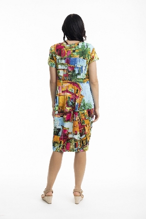 ORIENTIQUE Robe t-shirt de forme ballon  Imprimé: Havana