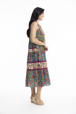 ORIENTIQUE Robe sans manche de style bohême Imprimé :Carvalho