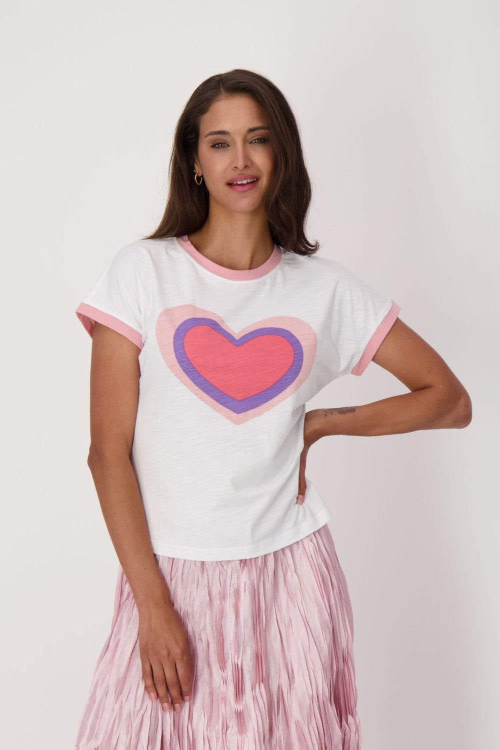 GABBY ISABELLA T-Shirt avec coeur devant C- Blanc