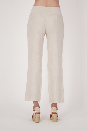 SPANNER Pantalon pull on en lin uni C-Sable