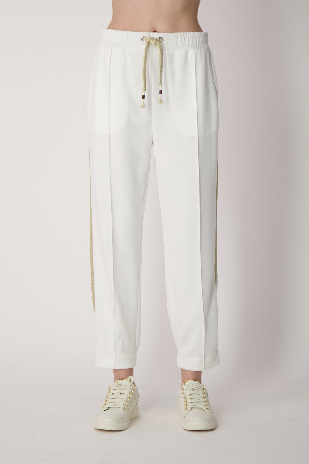 SPANNER Pantalon pull on à jambes droites avec bandes dorées