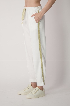 SPANNER Pantalon pull on à jambes droites avec bandes dorées