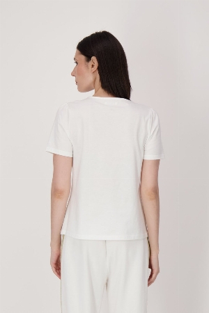 SPANNER T-Shirt avec abeilles en strass devant C-Ivoire