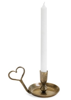 ADV Bougeoir avec poignée en coeur de style antique C-Laiton