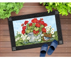 STUDIO M Tapis interchangeable 18X30po Motif: Géraniums