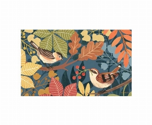 STUDIO M Tapis interchangeable 18X30po Motif : Oiseaux d'automne