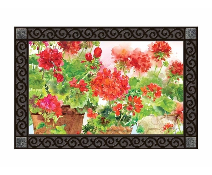 STUDIO M Tapis intercheangeable 18X30po Motif : Géranium en pots