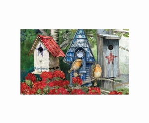 STUDIO M Tapis interchangeable 18X30po Motif: Cabanes d'oiseaux