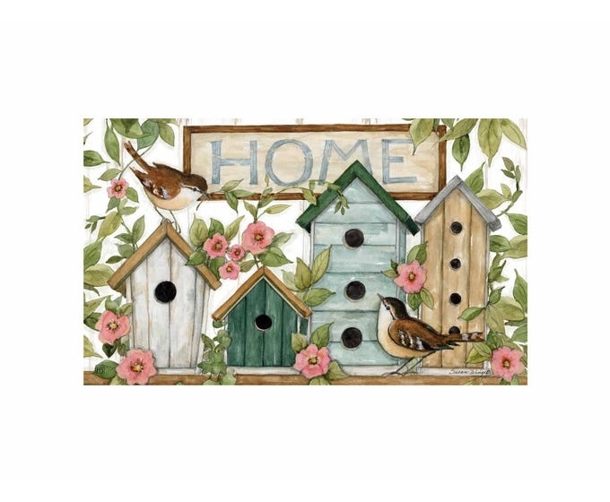 STUDIO M Tapis interchangeable 18X30po Motif : Nichoirs verts