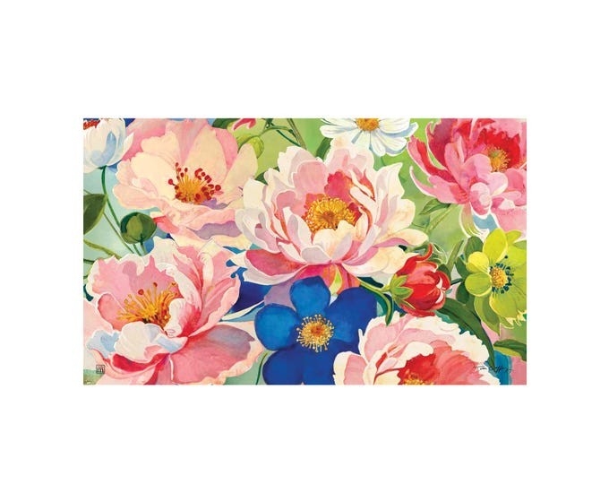 STUDIO M Tapis interchangeable18X30po Motif  Bouquet de pivoines