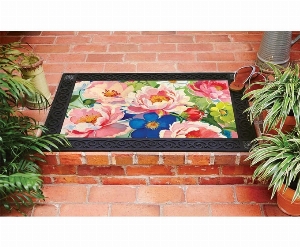 STUDIO M Tapis interchangeable18X30po Motif  Bouquet de pivoines