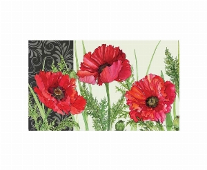 STUDIO M Tapis interchangeable 18X30po Motif: Pavots rouges