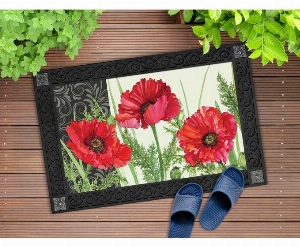 STUDIO M Tapis interchangeable 18X30po Motif: Pavots rouges