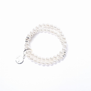 BEBLUE Bracelet double Be Beautiful en perles de nacre et argent