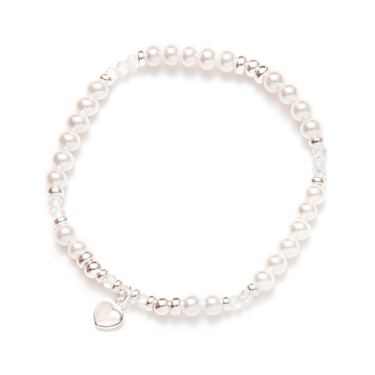 BEBLUE Bracelet Be Sweet en perles de nacre et breloque en coeur