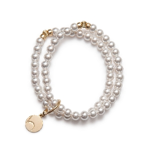 BEBLUE Bracelet double Be Beautiful en perles et vermeil or14 ct