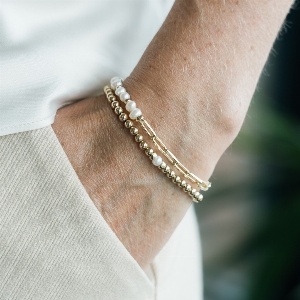 BEBLUE Bracelet Be Effortless en perles d'eau douce et vermeil