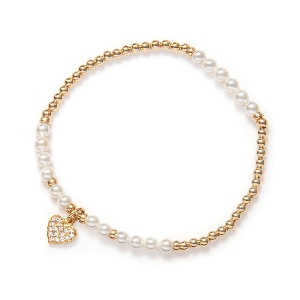 BEBLUE Bracelet Be Shiny en perle et vermeil avec breloque