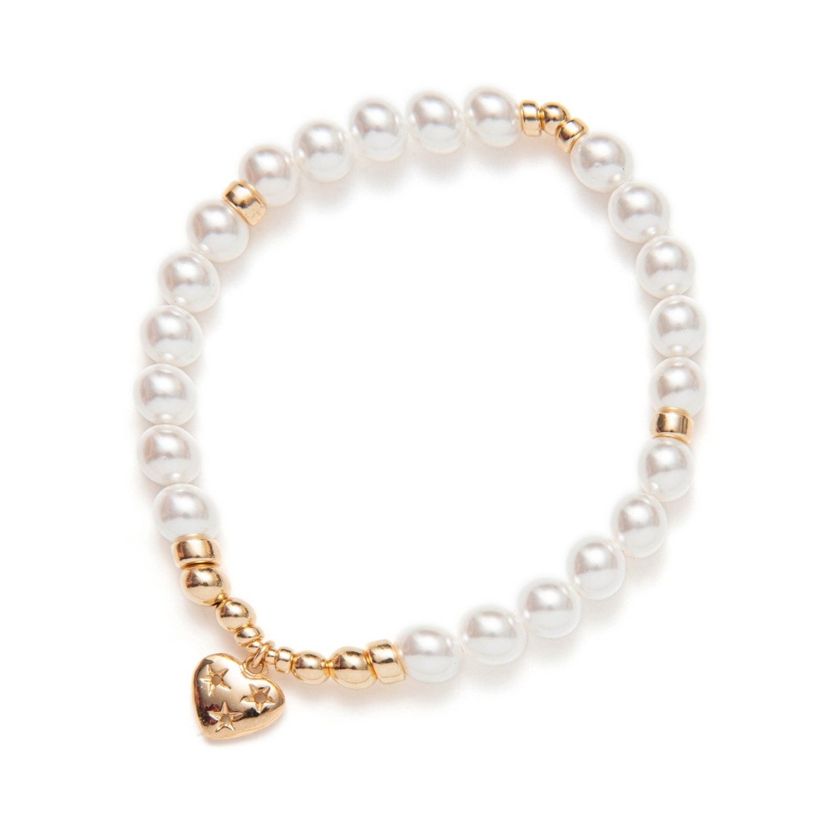 BEBLUE Bracelet Be Precious en perles de nacre, breloque vermeil