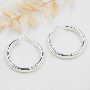 GLEE JEWELRY Créoles argent avec fermoir