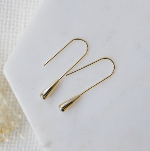 GLEE JEWELRY Boucles d'oreilles en forme de goutte allongée or