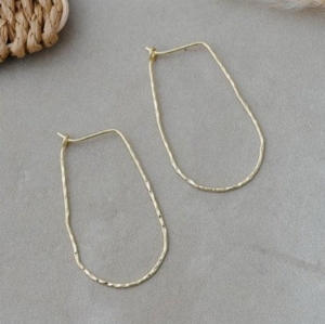 GLEE JEWELRY Anneaux de forme allongée aspect martelé C-Or