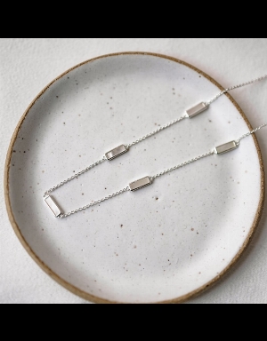GLEE JEWELRY Chaîne avec insertion de nacre de perle C-Argent