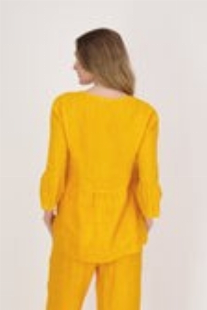 SPANNER Blouse à volant au bas et aux manches C- Miel