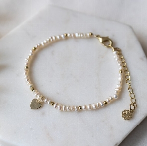 GLEE JEWELRY Bracelet en perles d'eau douce et or avec fermoir