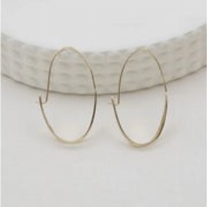 GLEE JEWELRY Anneaux de forme ovale aspect double au bas C-Or