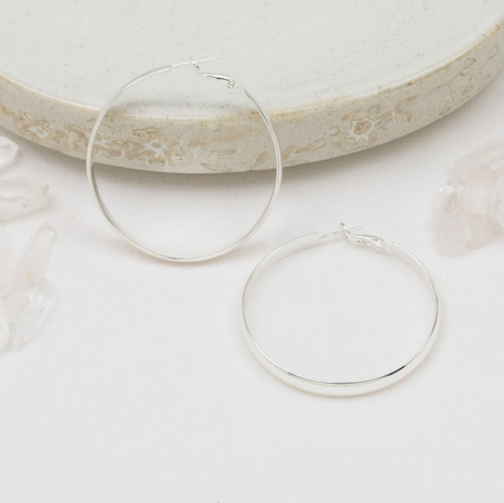 GLEE JEWELRY Anneaux larges de 2po de diamètre C-Argent