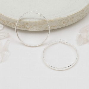 GLEE JEWELRY Anneaux larges de 2po de diamètre C-Argent