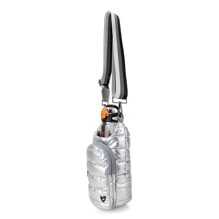 PRENELOVE Sac bandoulière H2O pour bouteille d'eau C-Argent