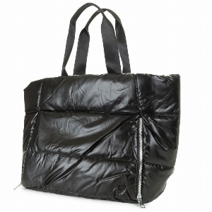 PRENELOVE Grand sac fourre-tout matelassé C-Noir