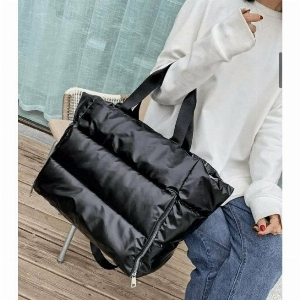 PRENELOVE Grand sac fourre-tout matelassé C-Noir