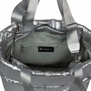 PRENELOVE Grand sac fourre-tout matelassé C- Argent