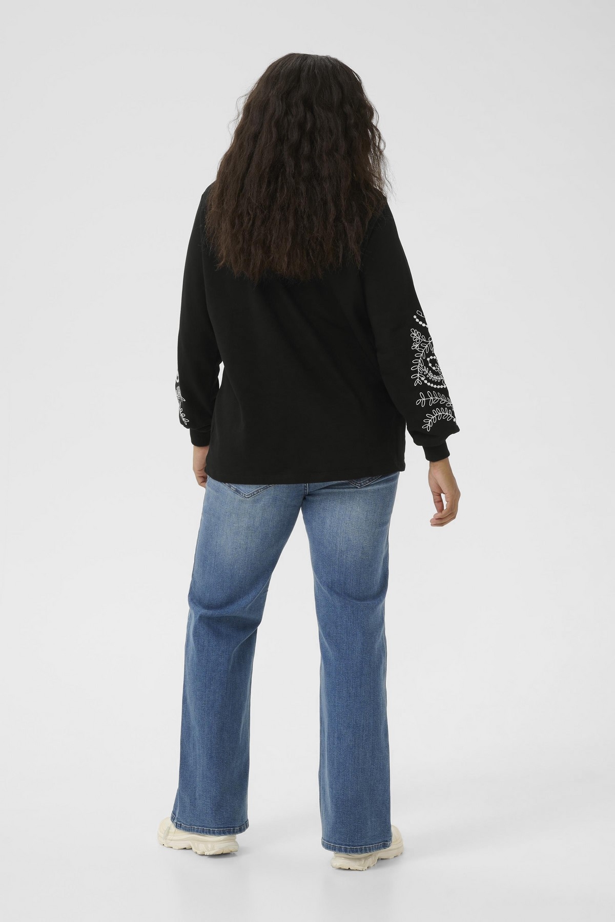 Chemisier NAEEM KHAN Sans Manches - Soie Noire Brodée De Perles - Taille 6 NEUF